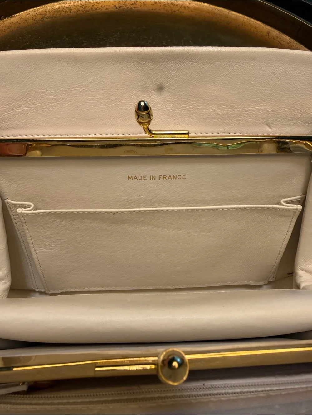 Authentic 1990s CHANEL White Chevron Quilted Leather Baguette Bag